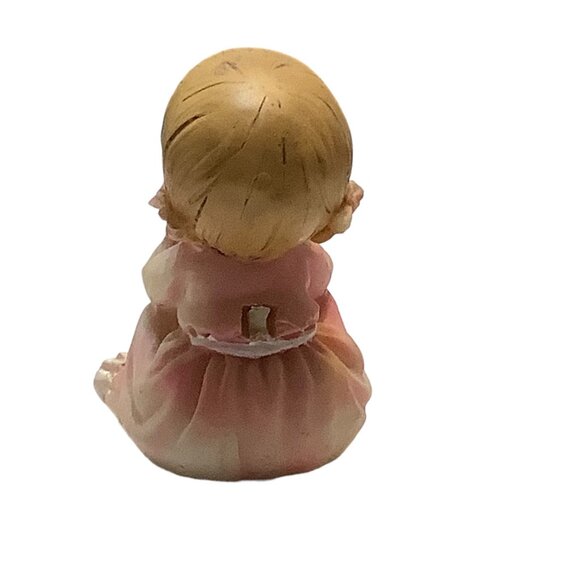 Vtg Little Girl Sitting in Night Gown Bisque Figurine 2.75" Hands Face Detailed - Picture 3 of 7